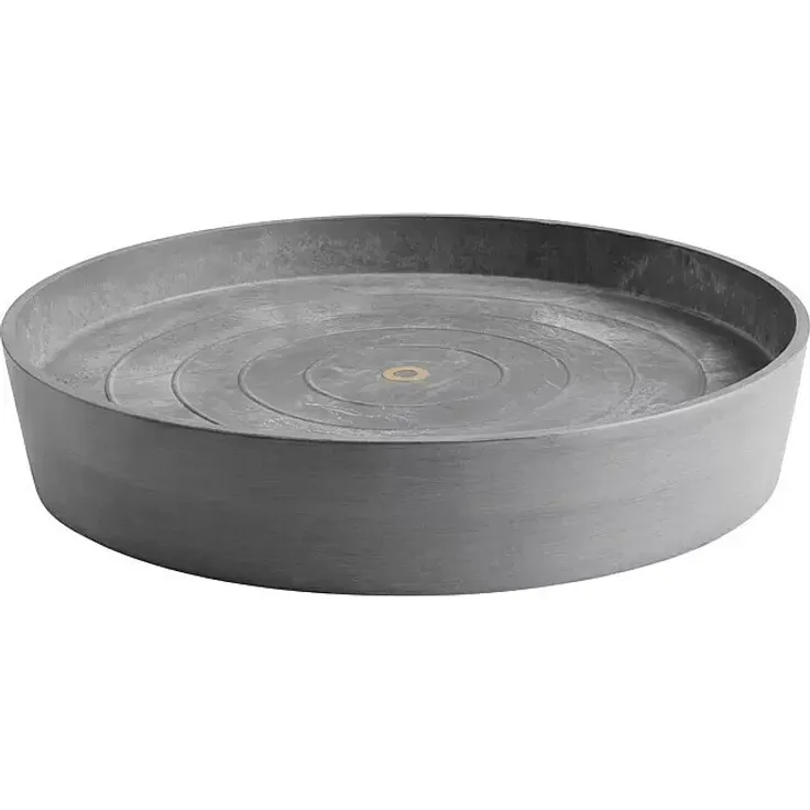 Ecopots Amsterdam Blumentopf-Untersetzer mit Rollen, Ø 51 cm, grau, mit Kupferring zur Vermeidung von Steckmückenlarven
