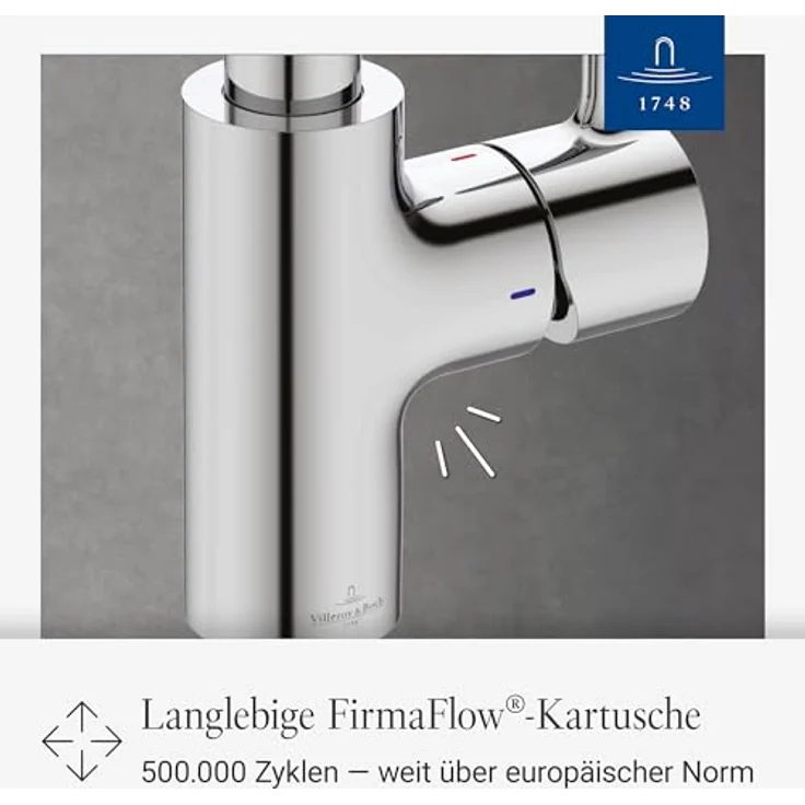Villeroy & Boch Variaro Küchenarmatur FirmaFlow® Kartusche mit Handbrause, 360° schwenkbarem Auslauf, Chrom-Finish – Bild 4