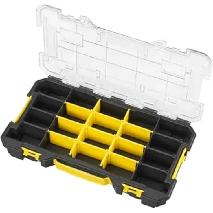 STANLEY FMST17838-1 PRO-STACK™ 2/3 Organiser, transparent mit herausnehmbaren Trennwänden und stapelbarem Design – Bild 3
