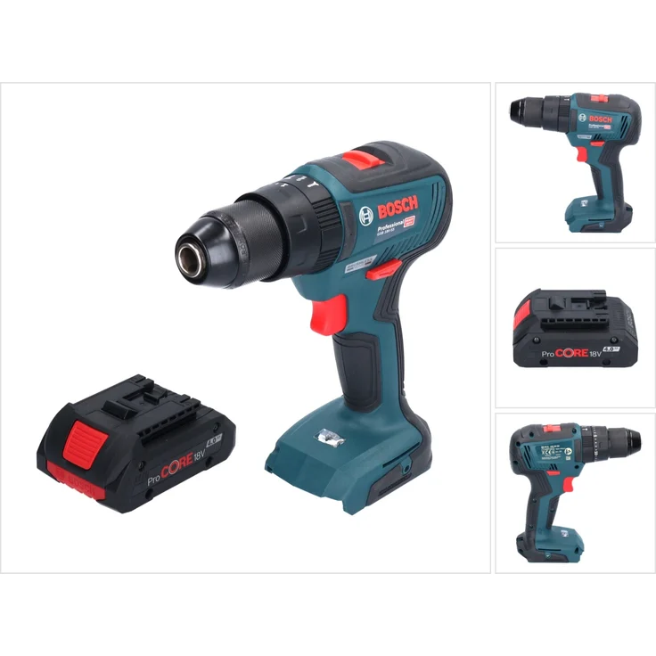 Bosch GSB 18V-55 Professional Akku Schlagbohrschrauber 18 V 55 Nm Brushless + 1x ProCORE Akku 4,0 Ah
