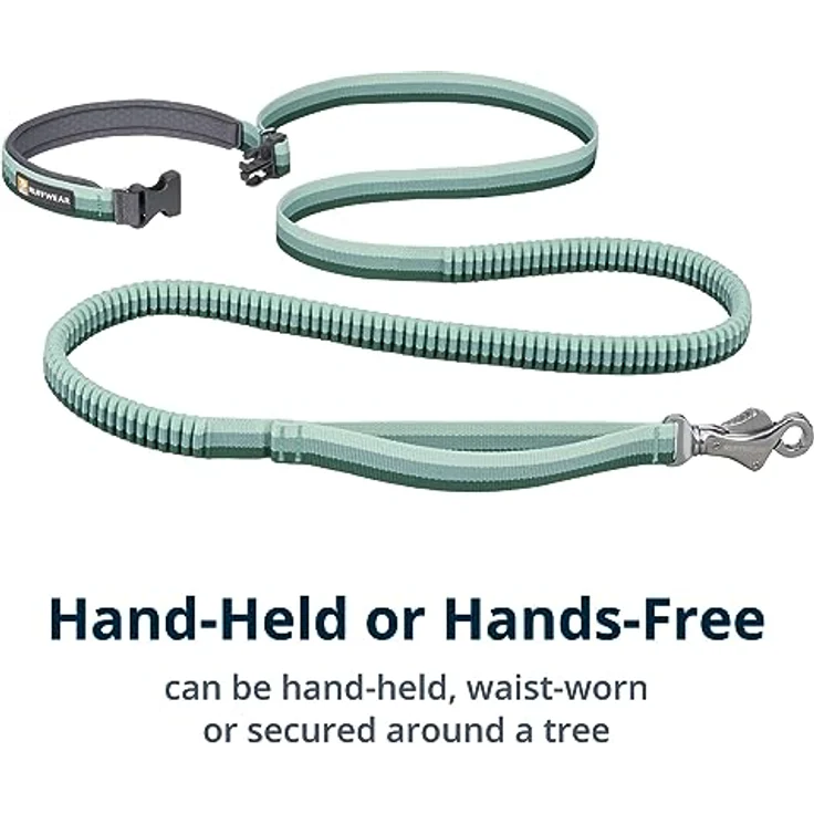 Ruffwear, Roamer Bungee-Hundeleine zum Laufen, Radfahren oder Wandern, kann mit der Hand oder ohne Hände verwendet Werden, Felsgrün, 20-30 cm – Bild 4