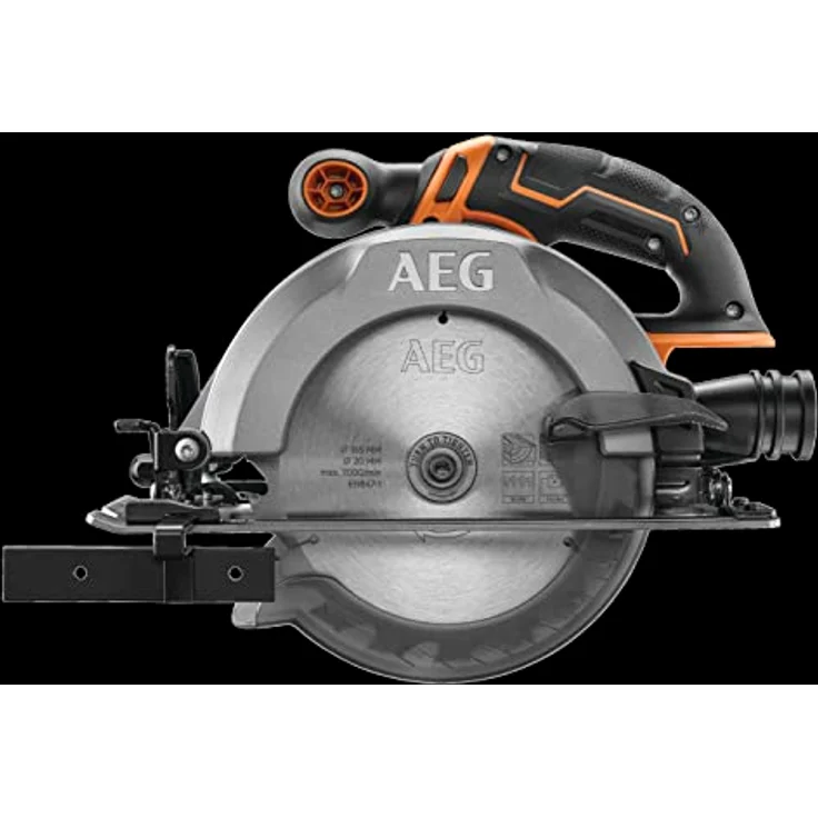 AEG 18 V PRO18V Akku-Handkreissäge BKS18C2-0 (Sägeblatt-Ø 165 mm, Schnitttiefe 90°/45° 57/39,7 mm, werkzeuglose Einstellung, inkl. Sägeblatt, Parallelanschlag, o, Akku & Ladegerät im Karton) – Bild 3
