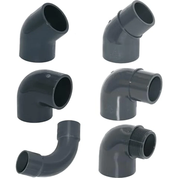 HAF PVC Fittings Winkel 45° reduziert, 40mm x 32/40mm, Klebemuffe x Klebemuffe/Klebestutzen, graues PVC-U, PN16 für Rohr, hohe Witterungsbeständigkeit – Bild 8