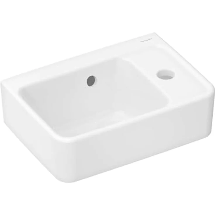 hansgrohe Xanuia Q Handwaschbecken, 1 Hahnloch, mit Überlauf, 360x250mm, weiss – Bild 1
