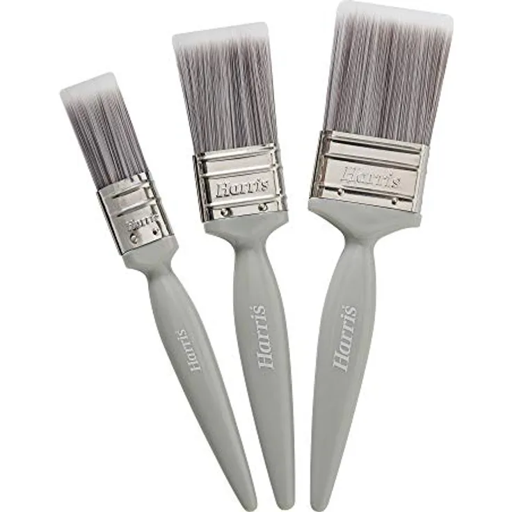 Harris Essentials Pinsel für Wände und Decken, 3 Pinsel, 2,5 cm, 3,8 cm, 5,1 cm, Grau