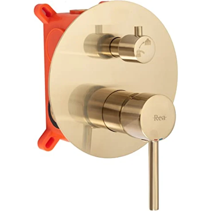 wohnwerk.idee Duschsystem Duschgarnitur Regendusche Unterputz Gold Matt Poliert Lungo – Bild 2