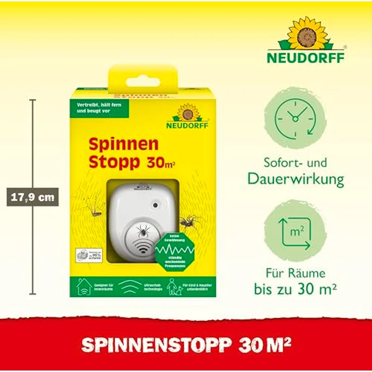 Neudorff SpinnenStopp Spinnen Vertreiber Vergrämer Ultraschall für 30m² – Bild 3