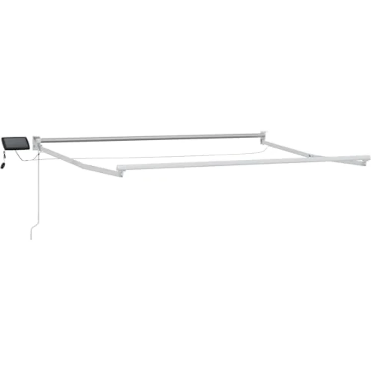 vidaXL Manuelle Gelenkarmmarkise mit solarbetriebenen LEDs, hellgrau und weiß, 3,5 x 2 m – Bild 7