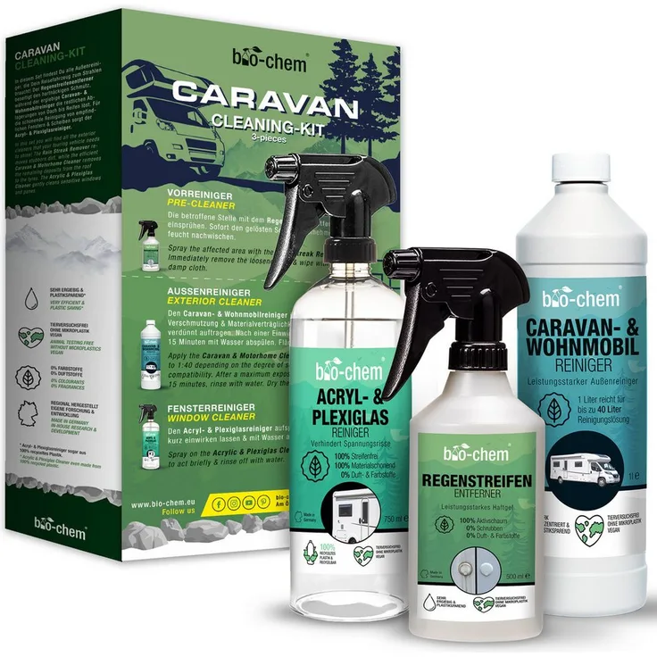 bio-chem Caravan Außenpflege BASIC-SET 3-teilig Allzweckreiniger (Bundle) - Kraftvolle Reinigung für Caravan, Wohnmobil, Wohnwagen (Made in Germany)