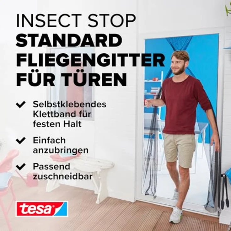 tesa Insektenschutz-Gitter 65 x 220 cm anthrazit – Bild 2