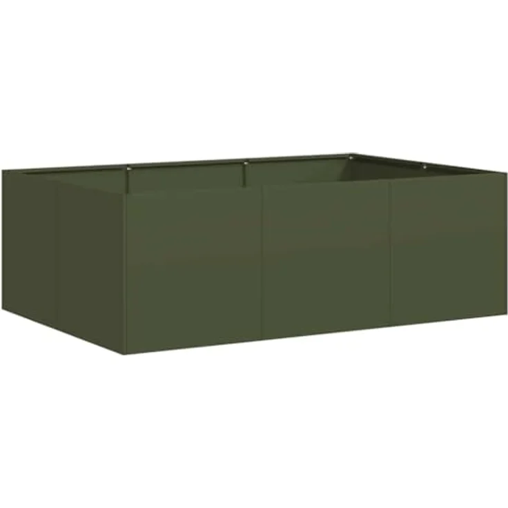 vidaXL Pflanzkübel Olivgrün 120x80x40 cm Stahl, Pflanzschale mit viel Platz, stabil und dekorativ – Bild 1