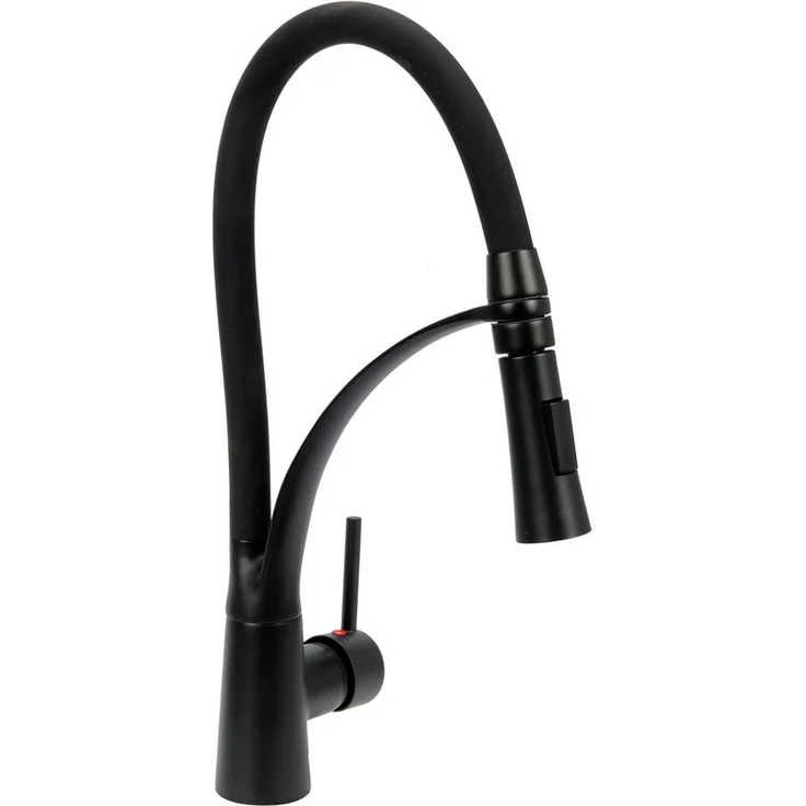 TRIZERATOP Küchenarmatur Flexible NOIR, schwarz, Einhebelmischer mit drehbarem Auslauf und 2-Funktions-Handbrause