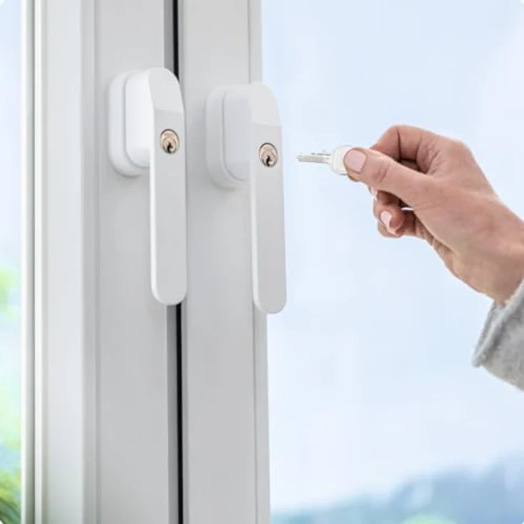 ABUS FG400, Abschließbarer Fenstergriff mit Druckzylinder und Schlüssel, Kindersicherung und Einbruchschutz, Sicherheitslevel 5, Silber – Bild 5