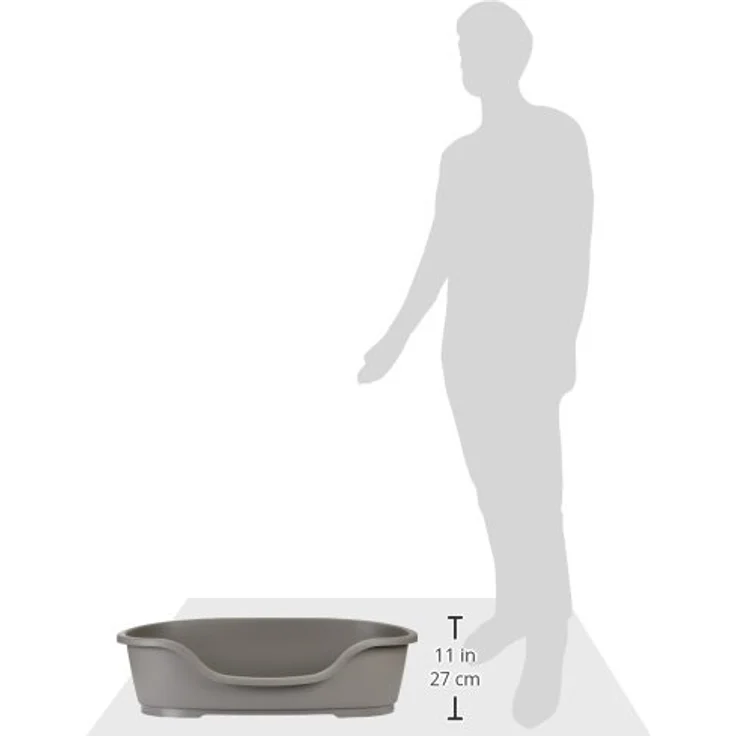 Karlie Haustierkorb Domus L: 70 cm B: 54 cm H: 24 cm warm-grau 70 cm Innenfläche – Bild 3