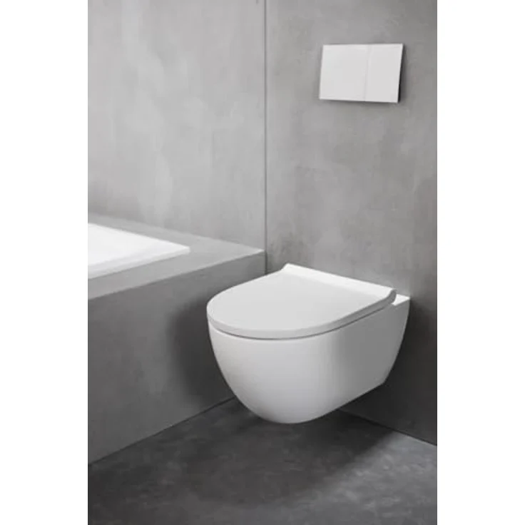 Geberit Acanto Set Wand-WC + Bidet, weiss KeraTect, Spülrandlos, TurboFlush-Spültechnik – Bild 8