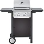 HEINRICHS Gasgrill, Grillwagen, 2Flächen Brenner aus Edelstahl, Balkon-Grill auf 2 Rädern, Outdoor-Grill, BBQ-Grill, Camping, Seitenablage klappbar, stufenlose Temperatursteuerung, Temperaturanzeige