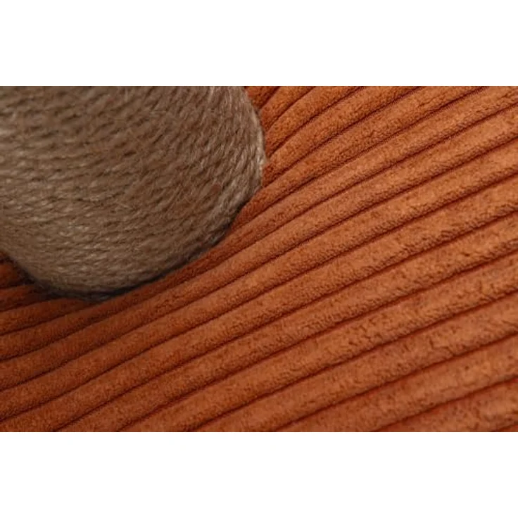 Designed by Lotte Ribbed Kratzbaum Terracotta 41x41x70 cm, mit integriertem Spielball und gerippter Bodenplatte – Bild 3