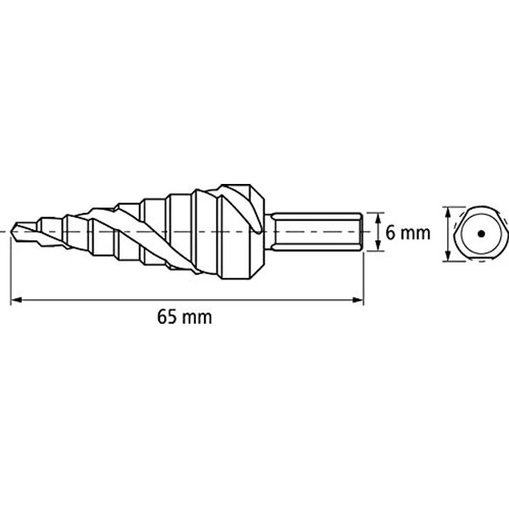 Pferd HSS Stufenbohrer 25201036, Metallbohrer 4-12 mm mit Dreiflächenschaft zur Drehmomentübertragung, 1 St. – Bild 2