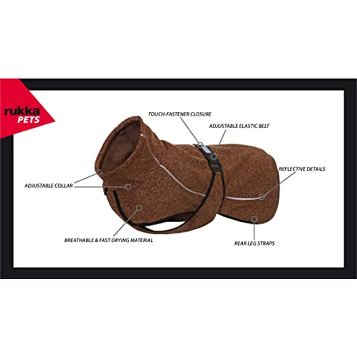 Rukka Pets Comfy Knit Jacke für Hunde Schwarz 35, Trocknet schnell, reflektierende Details, verstellbarer Kragen und Taille – Bild 5