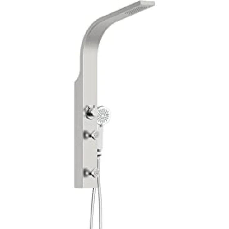 SCHÜTTE Sansibar 60085 Edelstahl Duschpaneel ohne Armatur, Duschsystem mit Regendusche, Wandhalterung und Handbrause, Komplettes Duschbrause Set für die Dusche – Bild 1