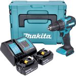 Makita DHP 490 SGJ, Akku Schlagbohrschrauber 18 V mit 65 Nm, 2x 6,0 Ah Akkus, Ladegerät und Makpac Systemkoffer