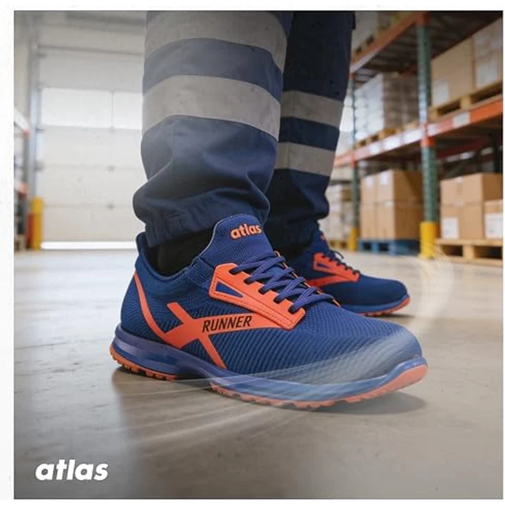 Atlas Sicherheitshalbschuh Runner 45 S1P ESD SRC DGUV, Größe 38, neonblau, textil, durchtrittsicher, rutschhemmend – Bild 6
