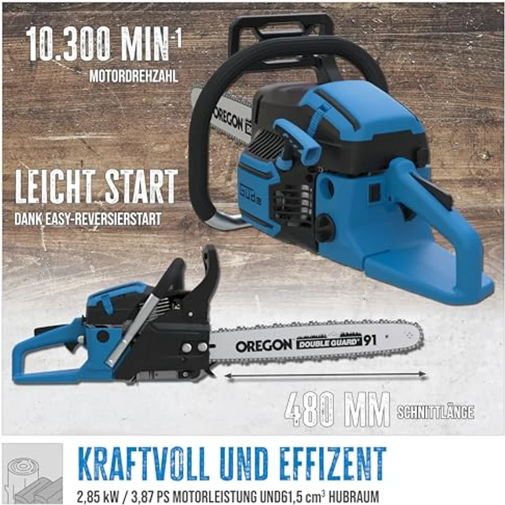 Güde Benzin-Kettensäge KS 500-62, Set - 3,9 PS, 500mm-OREGON-Schneidgarnitur, Anti-Vibrationssystem – Bild 3
