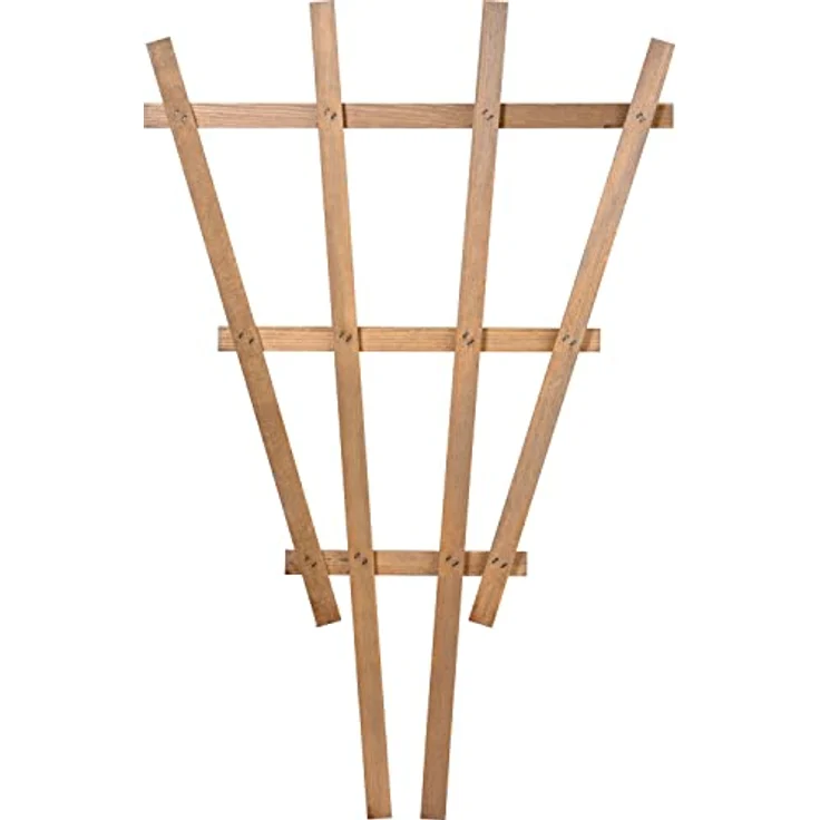 dobar® Green Label 29187FSCe | Dekorative Blumentopf-Rankhilfe Vieste | 4er-Set Rankgitter aus Holz | 37 x 1,4 x 59 cm | Pflanzstütze Gr. XL | Braun – Bild 3