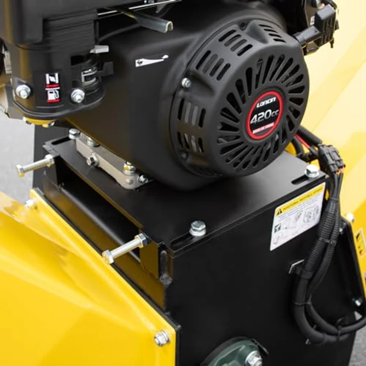 BAMATO Häcksler HACK-120, 15 cm max. Astdurchmesser, 9 kW Benzinmotor mit E-Start, Luftbereifung und Abdeckplane – Bild 6