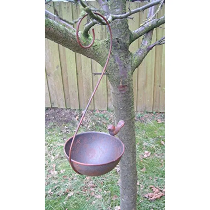 Vogeltränke Vogelbad Vogel-Futterstelle z. Hängen Eisen massiv