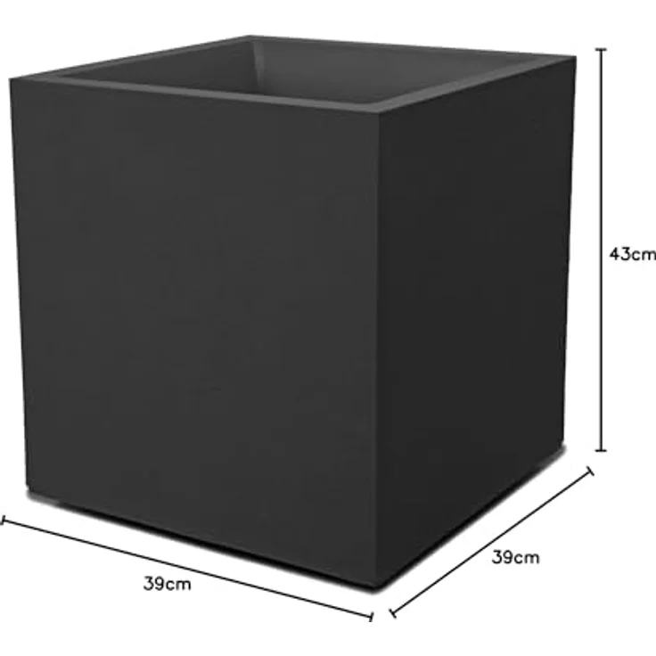 ONDIS24 Pflanzkübel Vulkan 40, Blumenkübel mit Wasserspeicher, Gestein/Basalt/Graphit Optik, 31 Liter Pflanzvolumen – Bild 8
