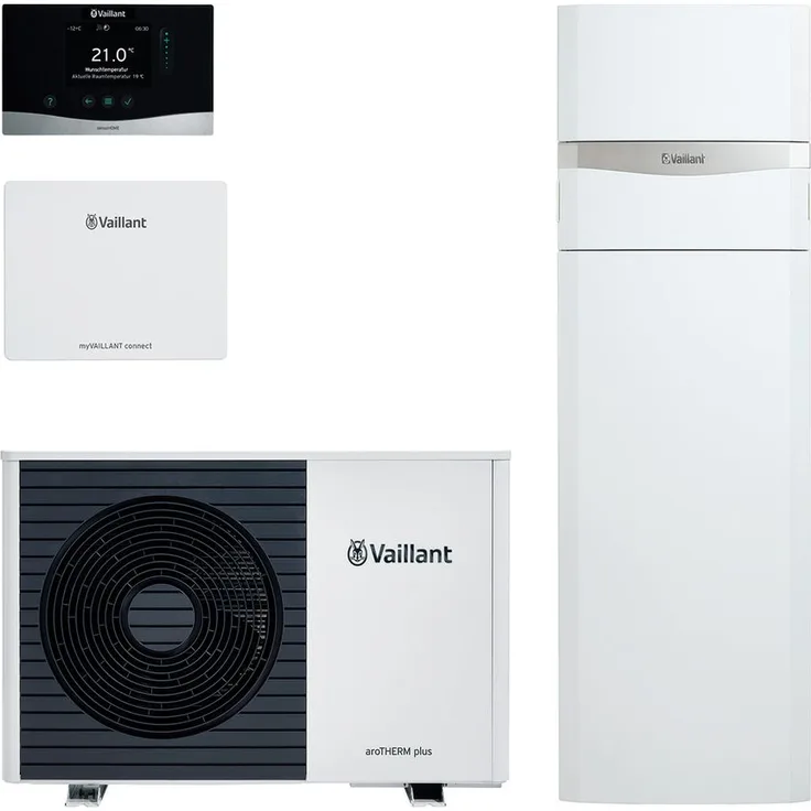 Vaillant aroTHERM plus Wärmepumpen-Paket 4.3206 VWL 35/6A S2, 3,3kW Leistung bei A7/W35 mit uniTOWER plus VIH QW190