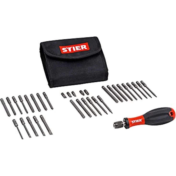 STIER Schraubendreher Satz mit Wechselklingen, 38-teilig, Schraubendreher Set, Schraubenzieher Set, Schraubendrehersatz in Textiltasche – Bild 5