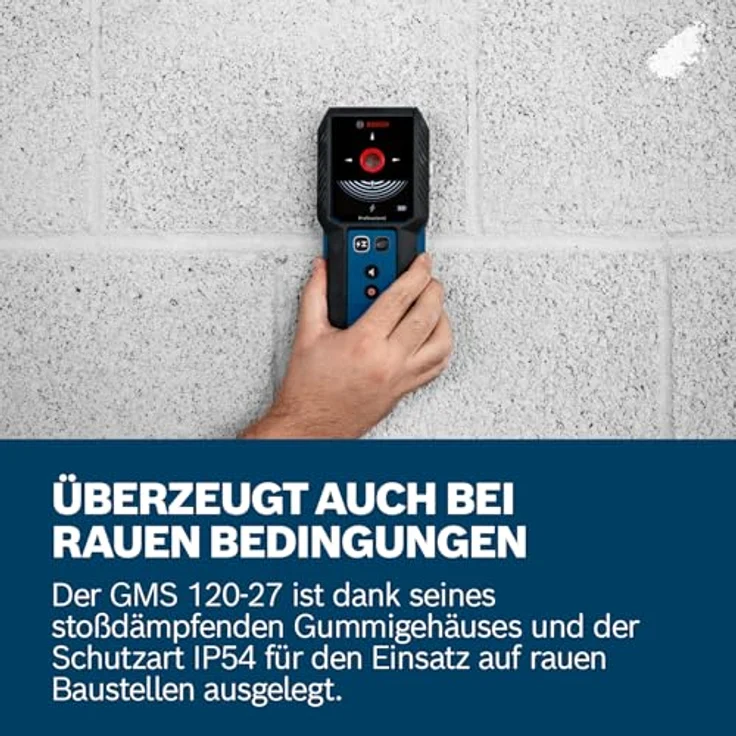 BOSCH Leitungsortungsgerät GMS 120-27 Professional Ortungsgerät, Strom, mit Farbcodierte Markierungsloch – Bild 4