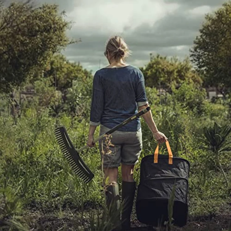 Fiskars Xact Ergonomic Laubbesen XXL Besen, Rechen, schwarz, Aluminium, 63cm – Bild 5