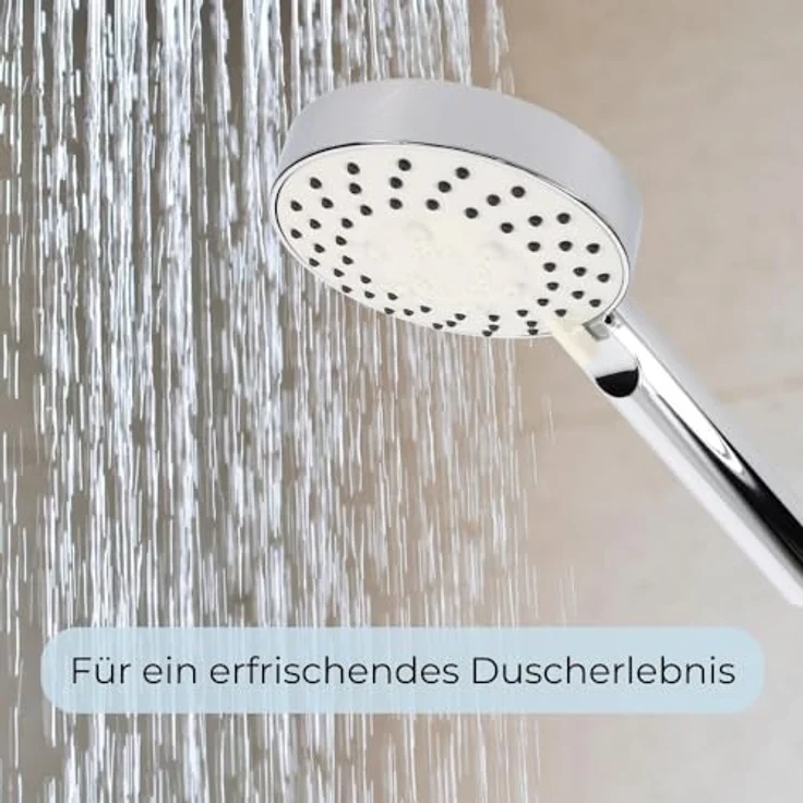 GarPet Handbrause Duschkopf 3 Funktion Wassersparend Chromfarben – Bild 6