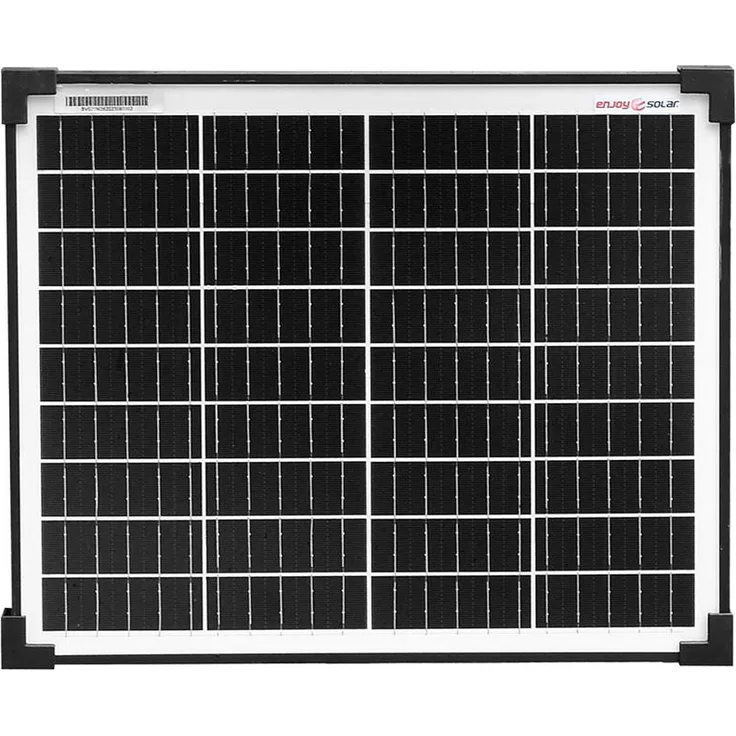 EnjoySolar enjoy solar® Solarpanel 20W 12V, monokristallines Solarmodul mit 182mm PERC-Zellen, schwarzer Rahmen, hoher Zellenwirkungsgrad über 23,1%