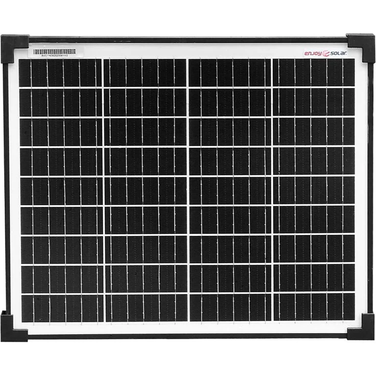 EnjoySolar enjoy solar® Solarpanel 20W 12V, monokristallines Solarmodul mit 182mm PERC-Zellen, schwarzer Rahmen, hoher Zellenwirkungsgrad über 23,1%