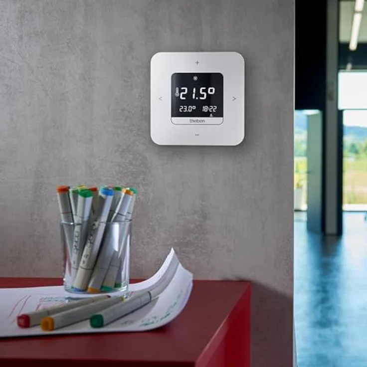 Theben RAMSES 812 top3, Digital-Uhrenthermostat für Raumtemperaturregelung mit Bluetooth-App, 230 V, 3 programmierbare Wochenprogramme, Ferienprogramm, Komfort- und Eco-Funktion – Bild 2