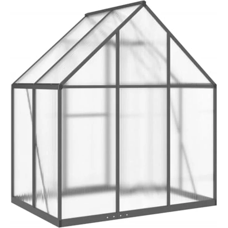 vidaXL Gewächshaus mit Fundamentrahmen Anthrazit 169x114x195 cm Alu, UV-beständige Platten, Durchdachtes Design, Langlebiger Rahmen – Bild 5