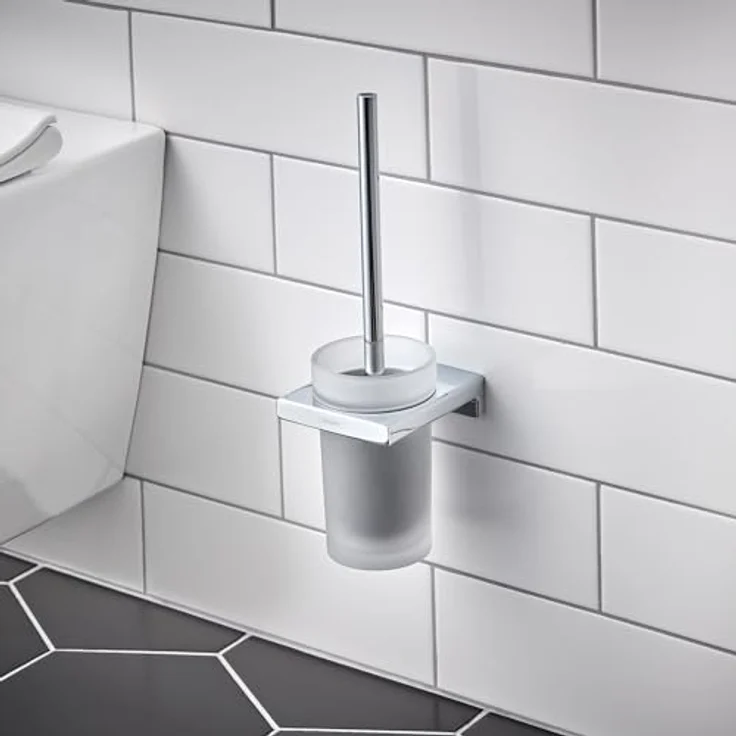 hansgrohe WC-Bürste und Behälter AddStoris, Toilettenbürstenhalter, Chrom, 130 x 370 x 130 – Bild 2
