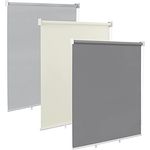 WOLTU Außenrollo Senkrechtmarkise Balkonrollo Outdoorrollo Sichtschutzrollo Wetterfest Sonnenschutz UV Schutz Vertikal Sonnensegel Reflektierende Thermofunktion für Fenster&Türen, Dunkelgrau 100x240cm