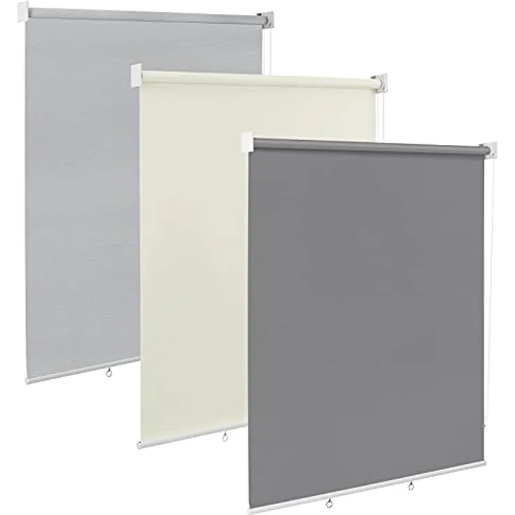 WOLTU Außenrollo Senkrechtmarkise Balkonrollo Outdoorrollo Sichtschutzrollo Wetterfest Sonnenschutz UV Schutz Vertikal Sonnensegel Reflektierende Thermofunktion für Fenster&Türen, Dunkelgrau 100x240cm