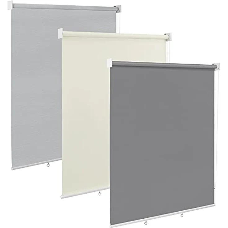 WOLTU Außenrollo Senkrechtmarkise Balkonrollo Outdoorrollo Sichtschutzrollo Wetterfest Sonnenschutz UV Schutz Vertikal Sonnensegel Reflektierende Thermofunktion für Fenster&Türen, Dunkelgrau 100x240cm – Bild 1
