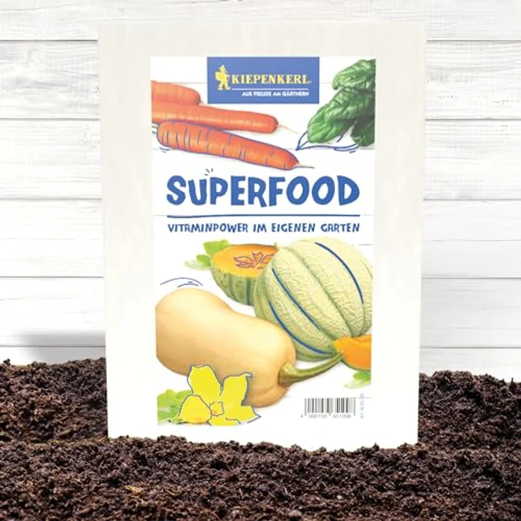 Kiepenkerl Gemüsesamen-Set 'Superfood, Vitaminpower im eigenen Garten', inklusive Spinat Helios, Butternut-Kürbis Tiana F1, Zuckermelone Stellio F1 und Möhre Nominator F1, nährstoffreich und aromatisch – Bild 5