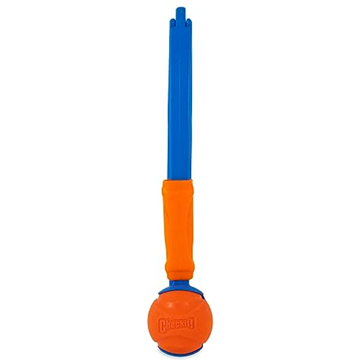 Chuckit! Apportier- und Faltballwerfer für Hunde, zum Aufheben und Werfen, freihändiges Spielen, praktisches Reise-Spielzeug mit Gummiball – Bild 3
