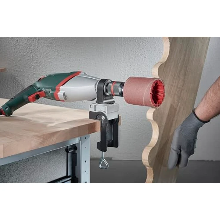 Wolfcraft Kombihalter für Bohrmaschine, robuste Halterung für präzise Schraub- und Bohrarbeiten – Bild 4