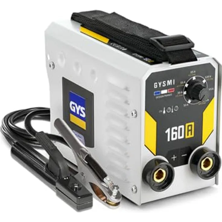 GYS GYSMI 160 A, einphasiges Schweißgerät (MMA) mit 160 A, Arc Force, Antiticking, Hot Start, inkl. Elektrodenhalter und Massekabel, 230 V