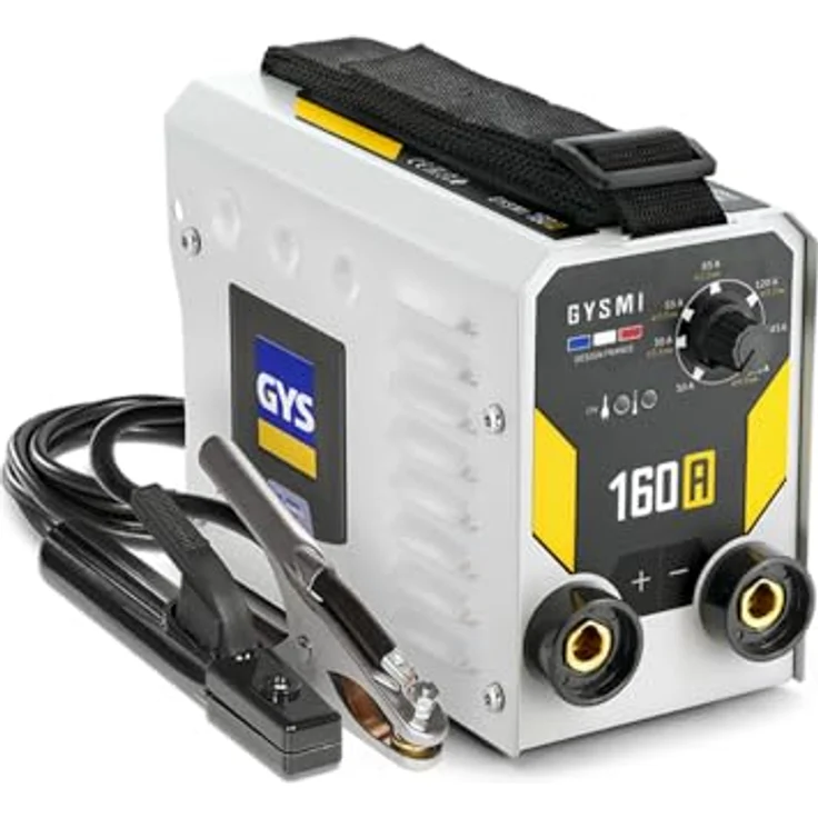 GYS GYSMI 160 A, einphasiges Schweißgerät (MMA) mit 160 A, Arc Force, Antiticking, Hot Start, inkl. Elektrodenhalter und Massekabel, 230 V – Bild 1