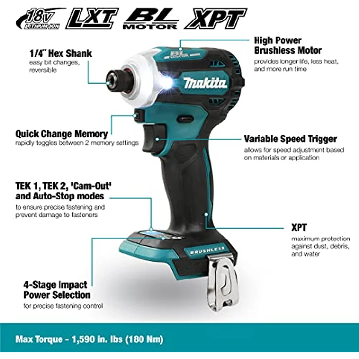 Makita DTD171Z 18V Akku Schlagschrauber ohne Akku ohne Ladegerät (DTD171Z) – Bild 2